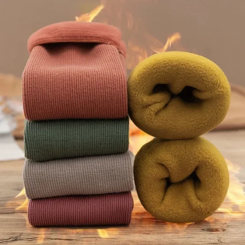 1-4Pairs  Warm Fleece Lined Mi - Boot Sock Slouchy review and price