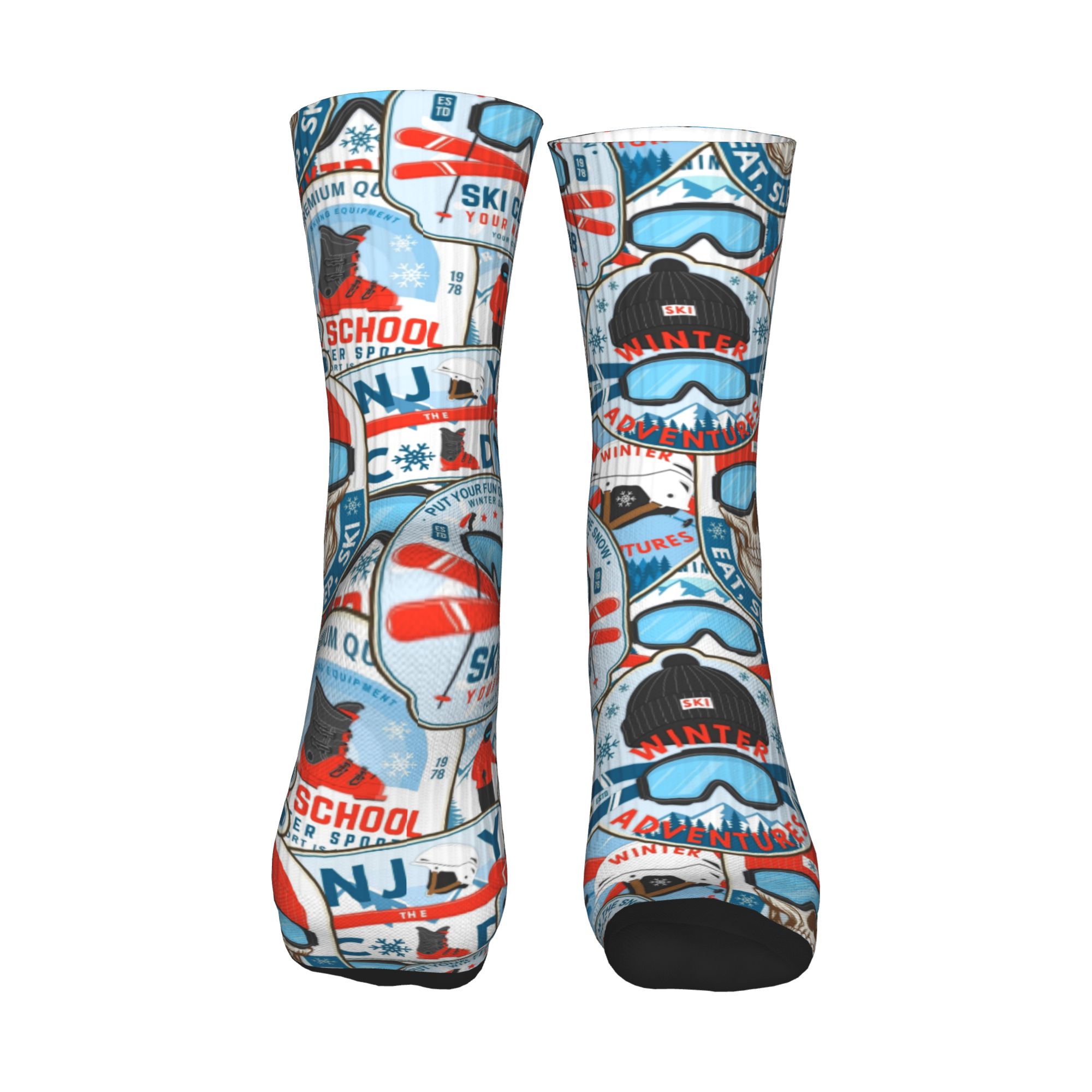 Vintage Red Blue Ski Club Seam - Dress Sock Men review and price
