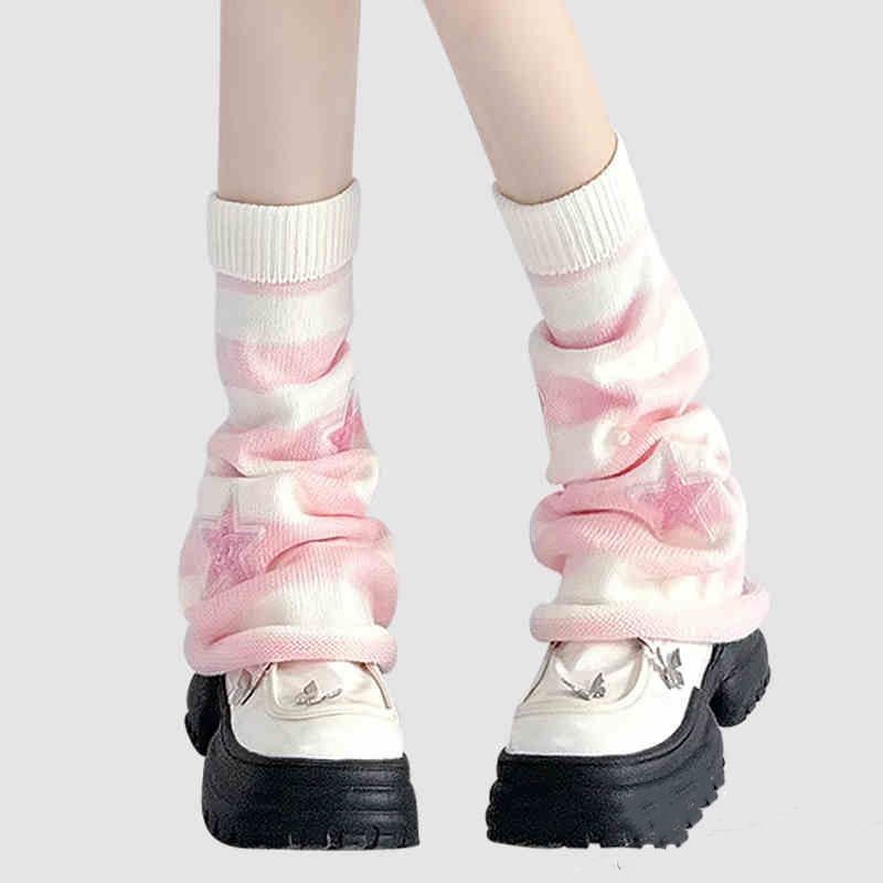 Y2K Striped Leg Warmers Star R - Boot Sock Slouchy review and price