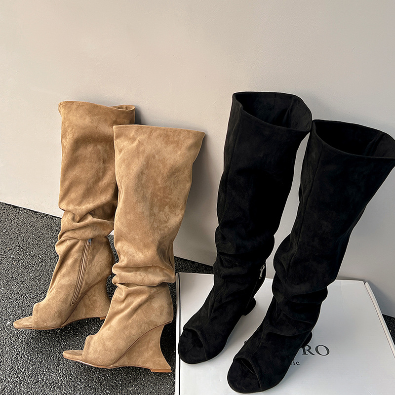 AIYKAZYSDL Strange Wedge Heel  - Knee High Sock Women review and price
