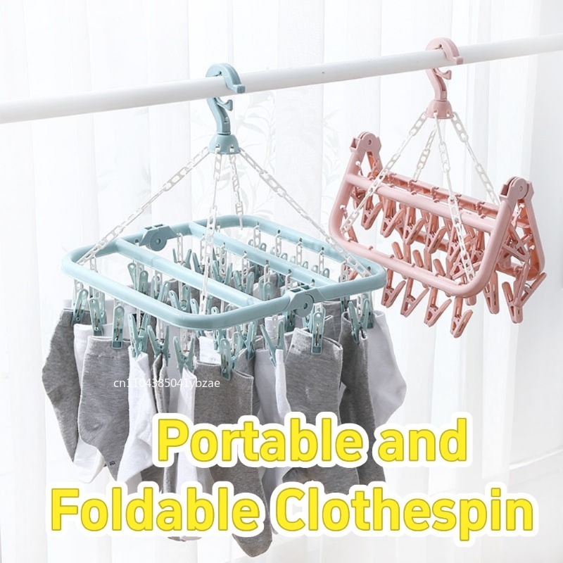 32 Clips Folding Clothes Dryer - Sock Organizer Tray review and price
