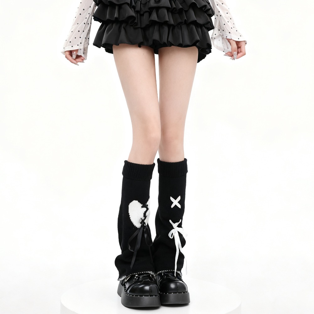 Y2K Heart Tie Flared Slouchy L - Boot Sock Slouchy review and price