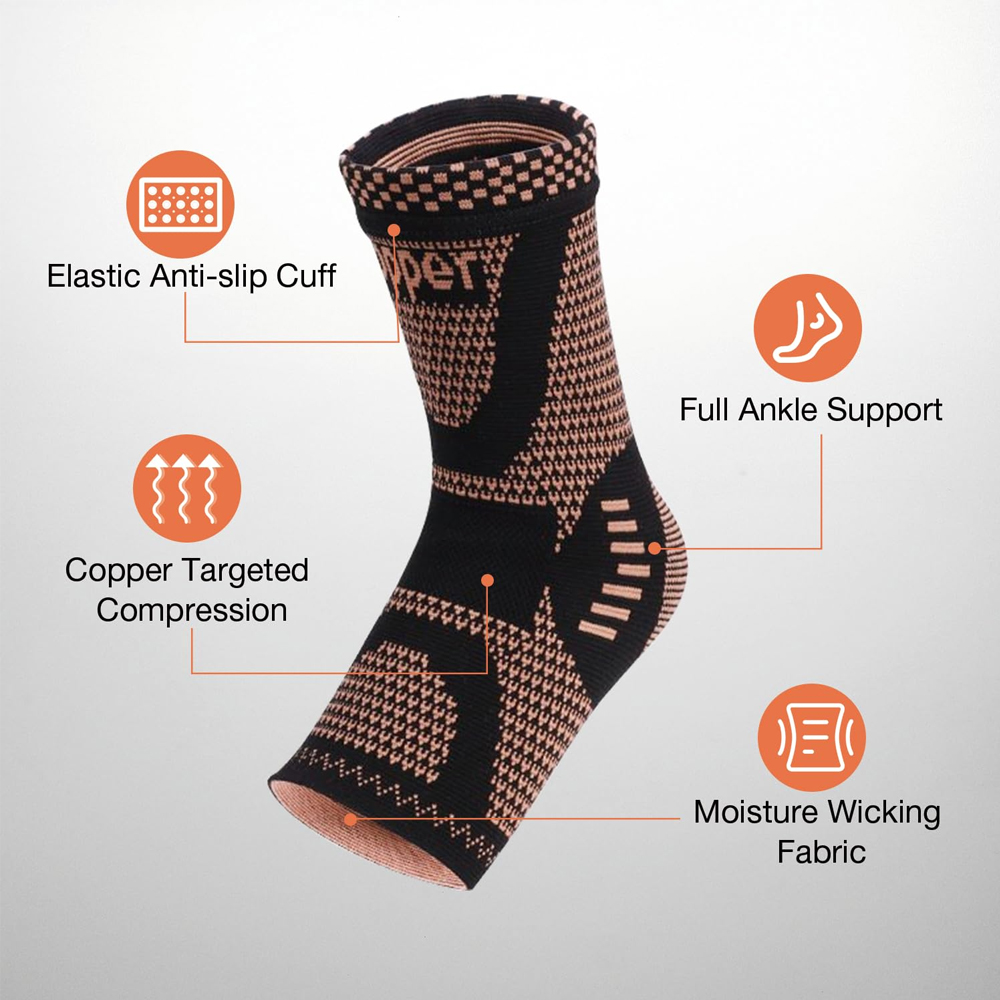 2PCS Copper Ankle Brace Suppor - Ankle Brace Sock review and price