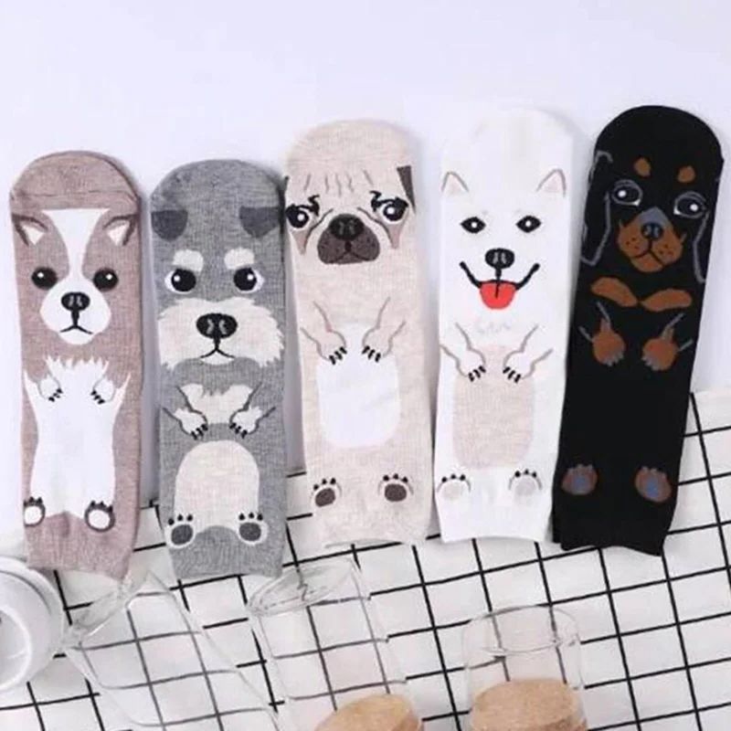 5 Pairs/pack Funny Cartoon Dog - Cotton Crew Sock Pack review and price