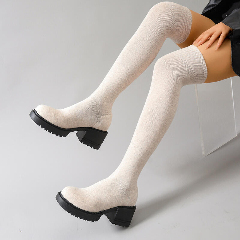 Chunky Platform Over The Knee  - Knee High Sock Women review and price