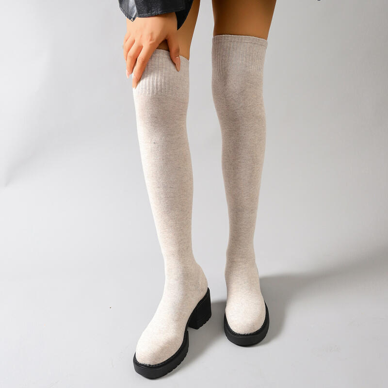 Chunky Platform Over The Knee  - Knee High Sock Women review and price