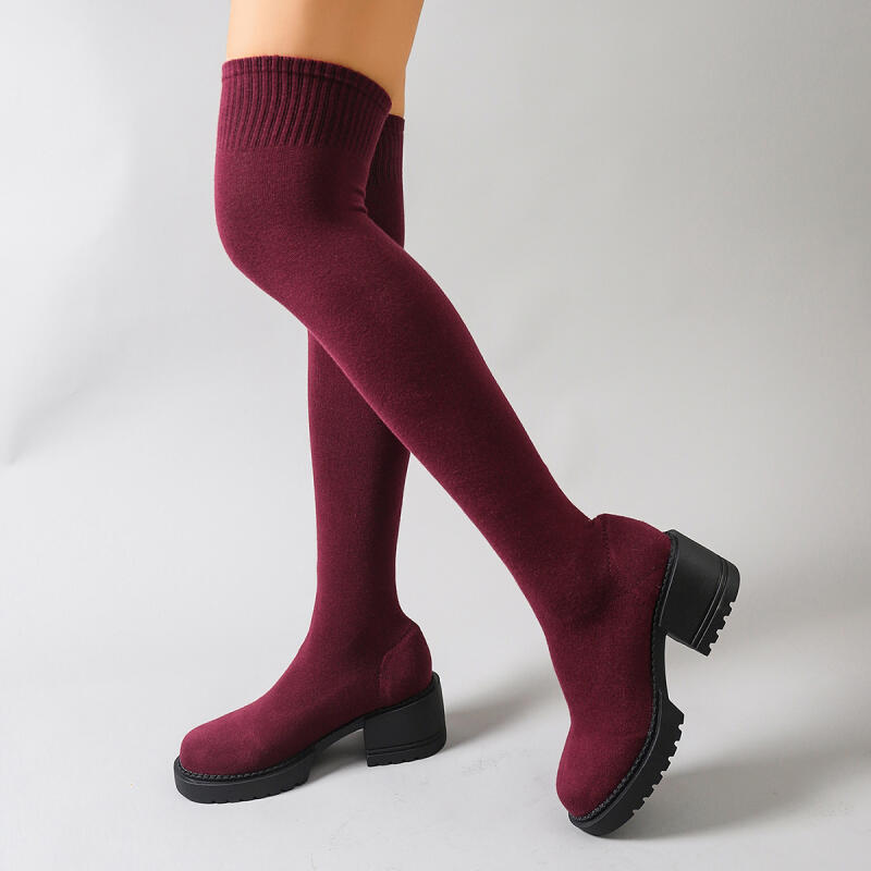 Chunky Platform Over The Knee  - Knee High Sock Women review and price