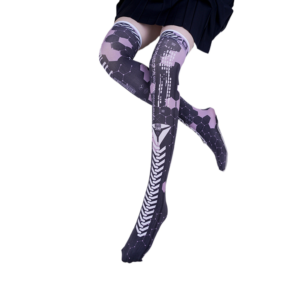 Anime Game Robot AI Mech Stock - Knee High Sock Women review and price